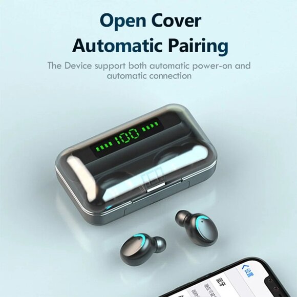 Bluetooth 5.1 Wireless Headphones with Built-in HD Mic and Charging Case - Picture 2 of 5